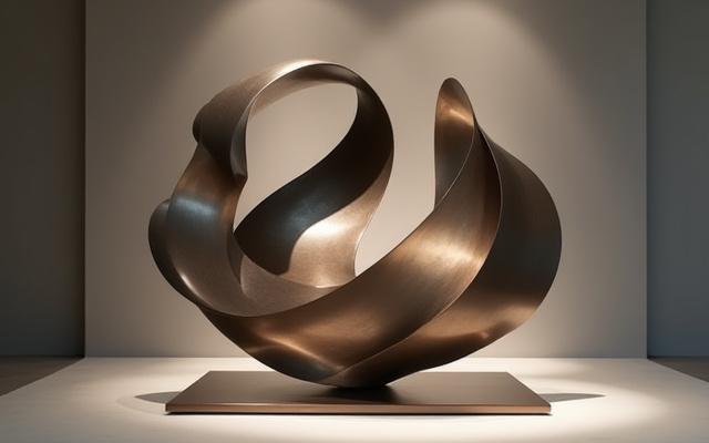 現代的で抽象的な美しさを持つオーダーメイド金属彫刻