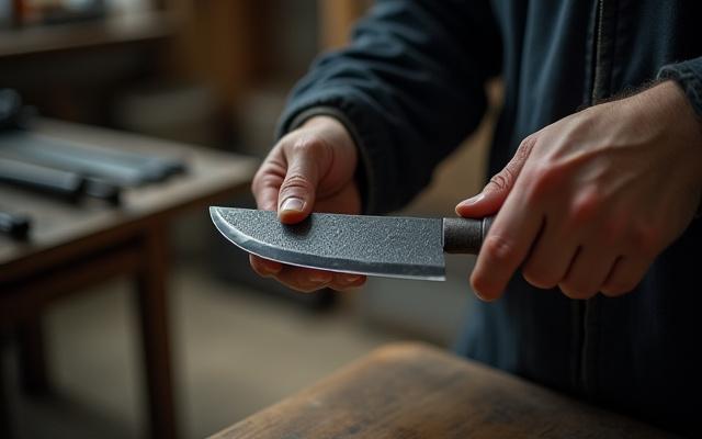 伝統的な日本の鍛冶場で玉鋼から刀剣を鍛える職人